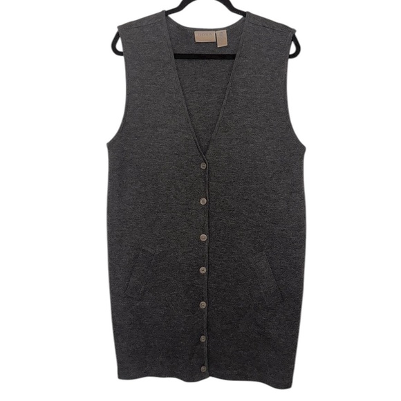 Preview Collection Dresses & Skirts - Vintage 100% Pure Merino Wool Gray Jumper Dress - Size Medium
